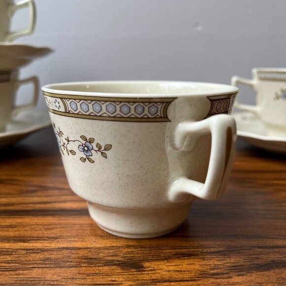 Royal Doulton Tea Set 4 Cups + 4 Saucers Lambethare Dorset LS1049 England 1983 - Picture 6 of 16